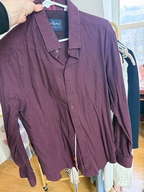 Robert Graham Men's Plum Micro-Check Long Sleeve Shirt